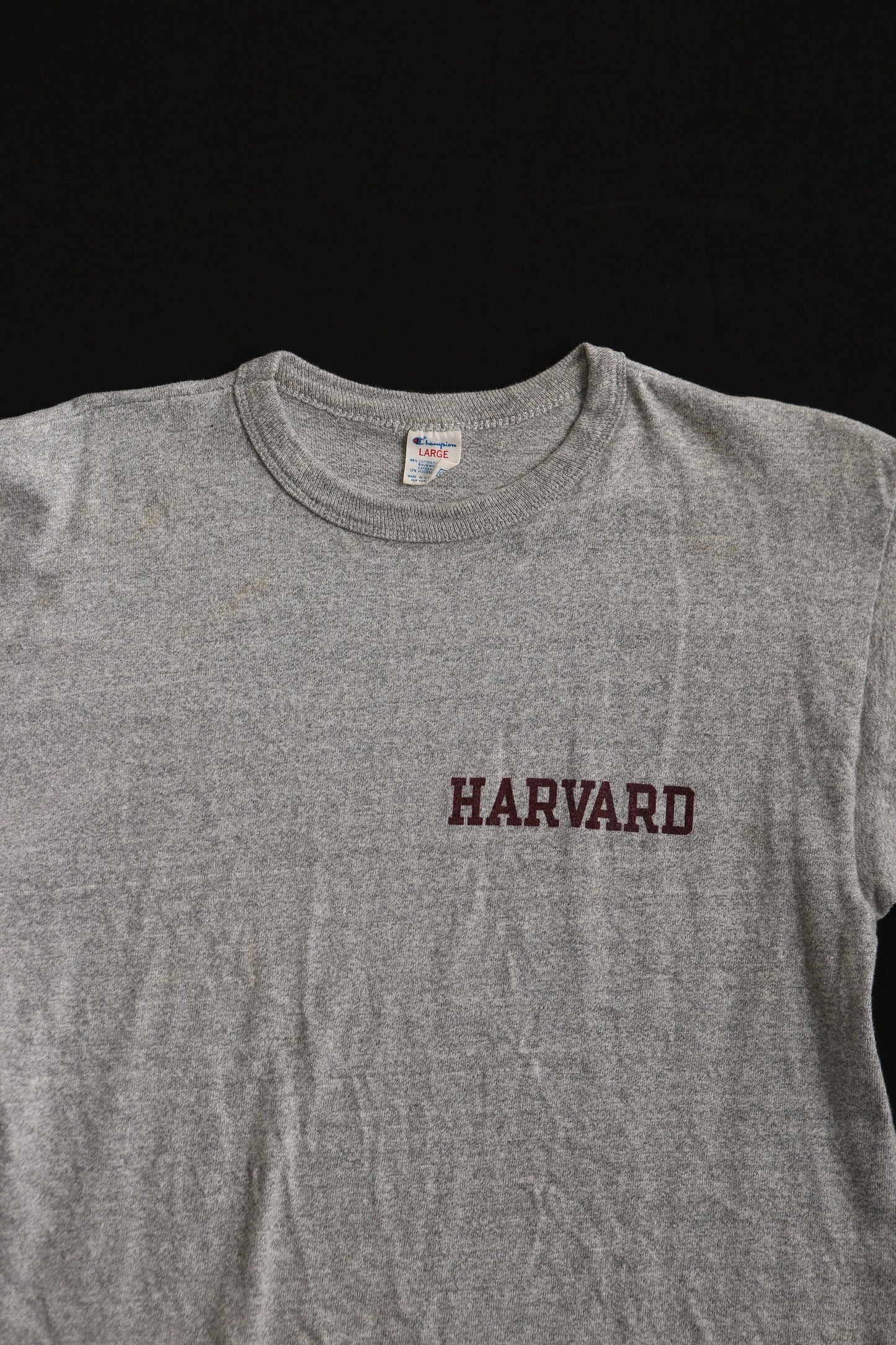 Vintage champion t-shirt gray harvard school made in usa rare large