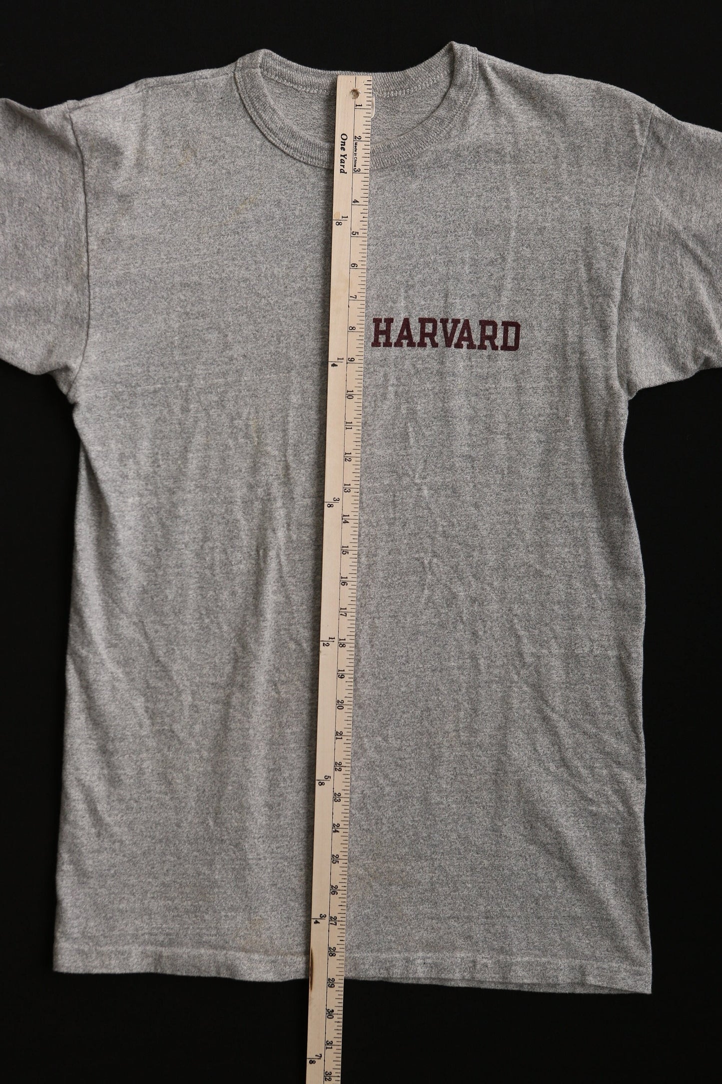 Vintage champion t-shirt gray harvard school made in usa rare large