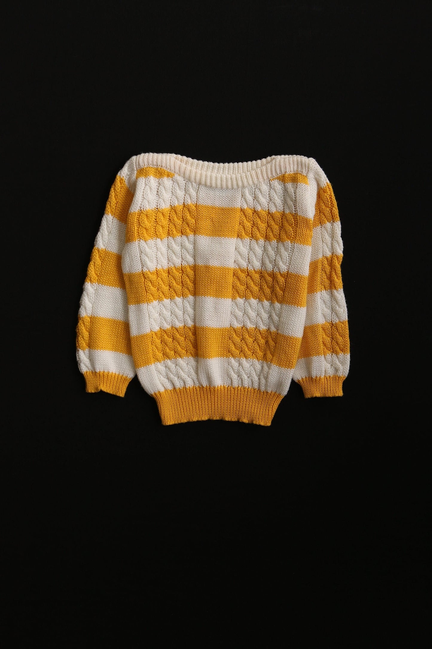 Vintage 80's striped yellow white women 90's