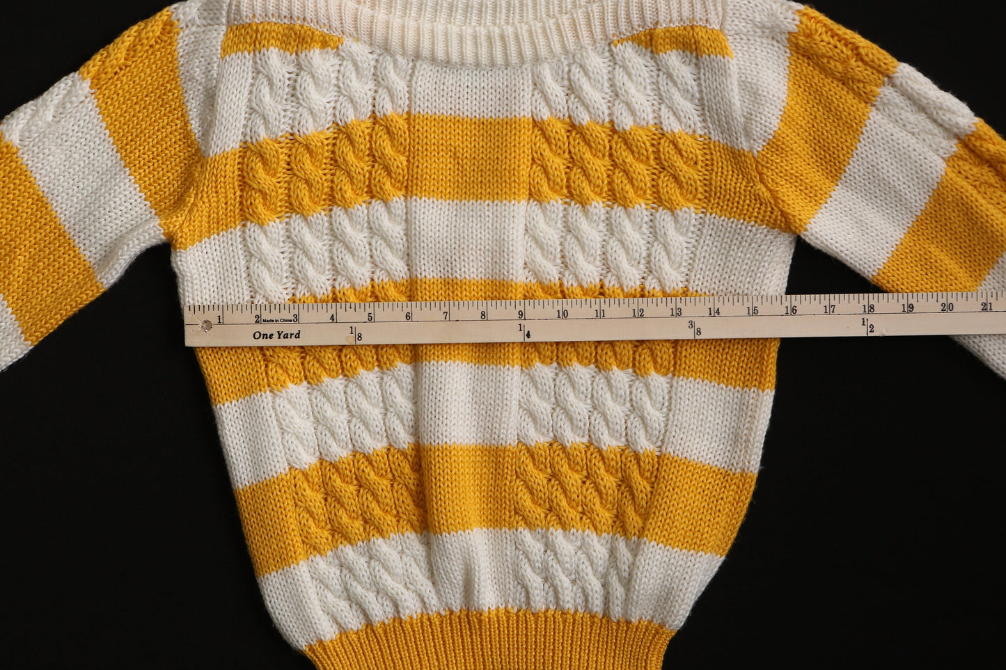 Vintage 80's striped yellow white women 90's