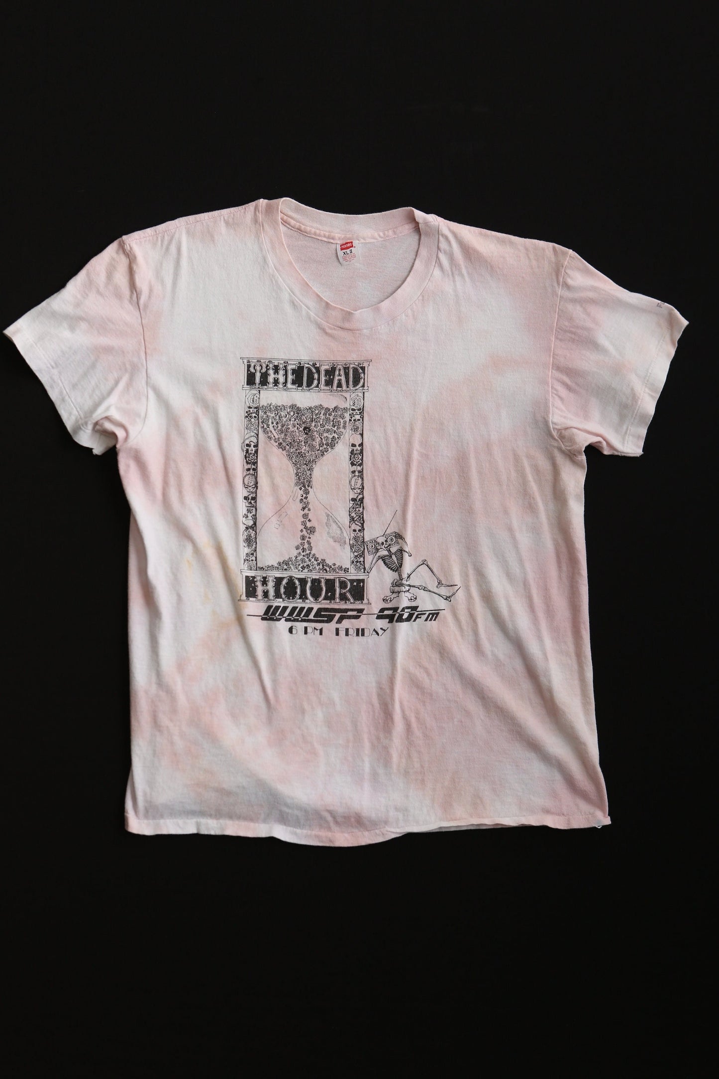 Vintage tie dye t-shirt the dead hour wwsp 90fm 6pm friday hanes label
