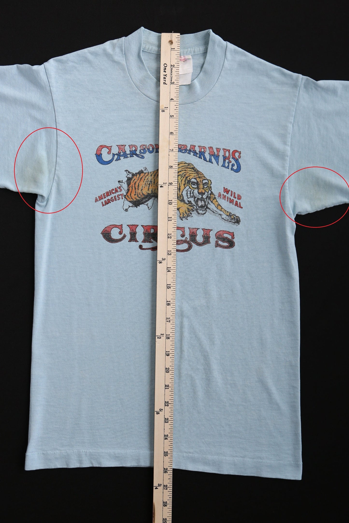 Vintage blue t-shirt 70's carson and barnes circus men 80's 90's graphic