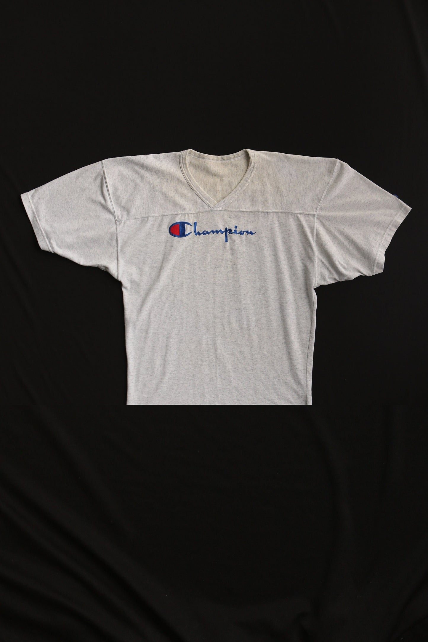 Vintage champion shirt t-shirt jersey gray embroidered logo size xl made in usa