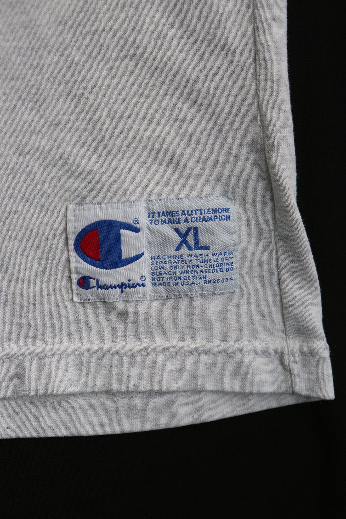 Vintage champion shirt t-shirt jersey gray embroidered logo size xl made in usa