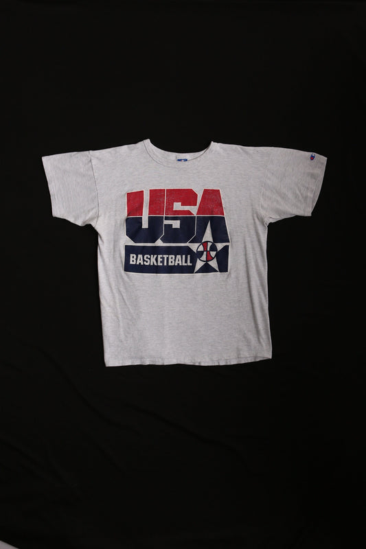 Champion vintage t-shirt usa basketball gray xl made in usa