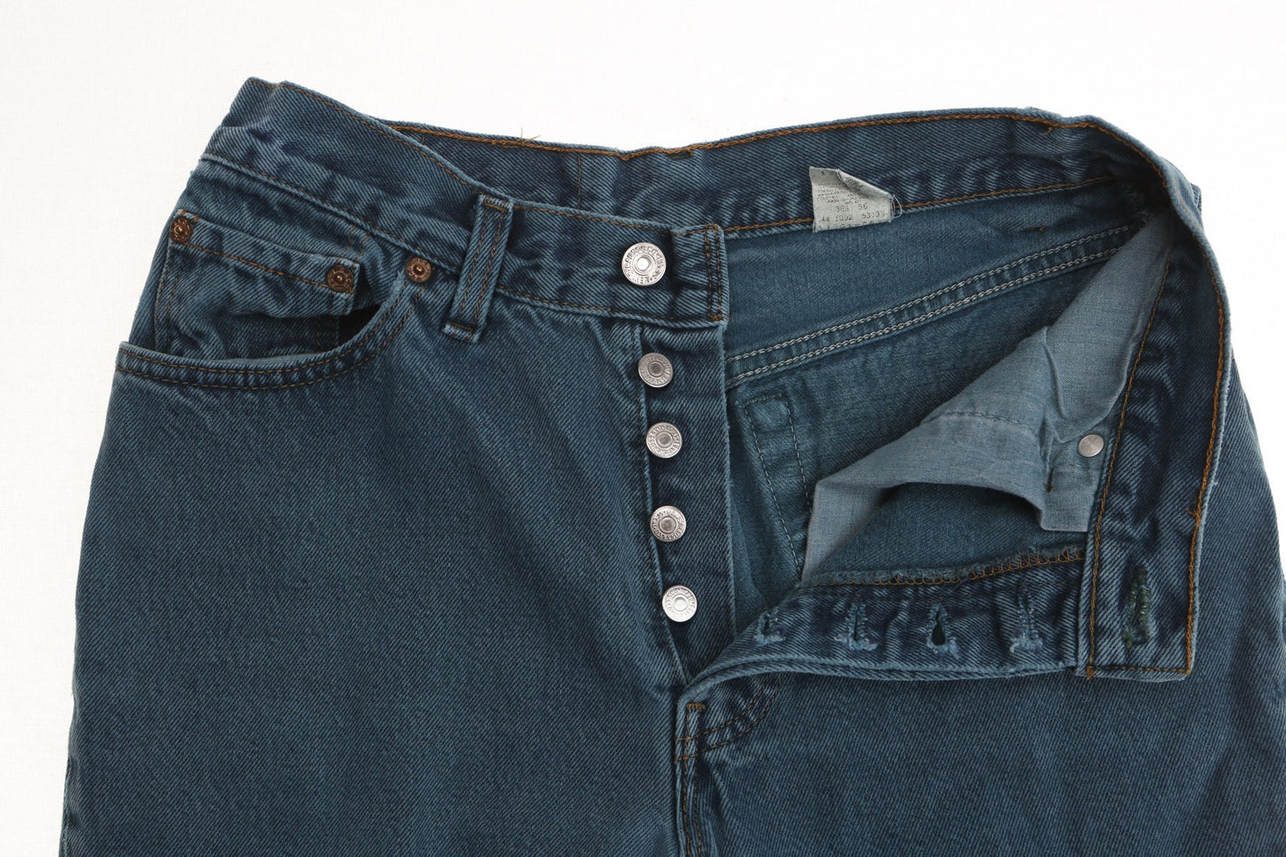 Vintage levi's jeans high waist high rise 90's y2k blue green rare made in usa button fly