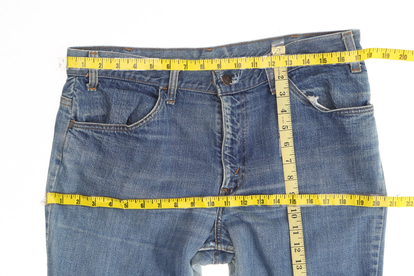 Vintage 517 levi's denim pants jeans bell bottom distressed hippie blue light wash