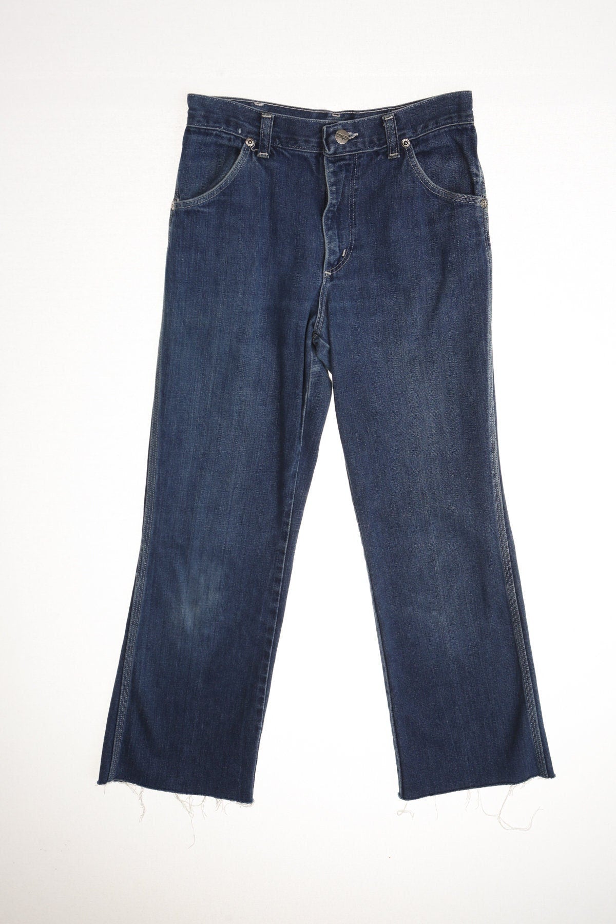 Vintage women wrangler denim pants 70's 80's straight leg disco embroidered