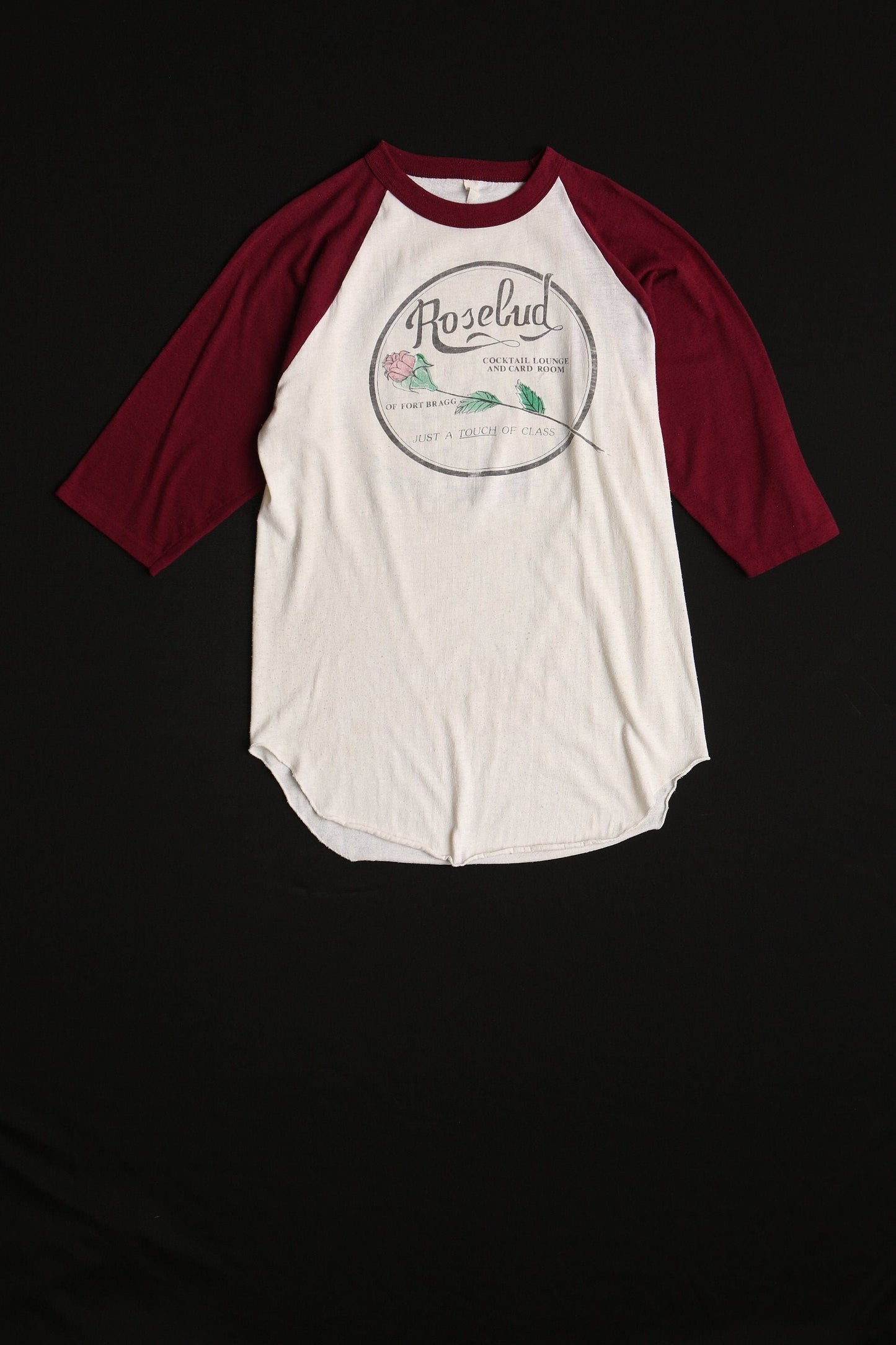 Vintage baseball t-shirt graphic poker fort bragg cocktail lounge card room rosebud