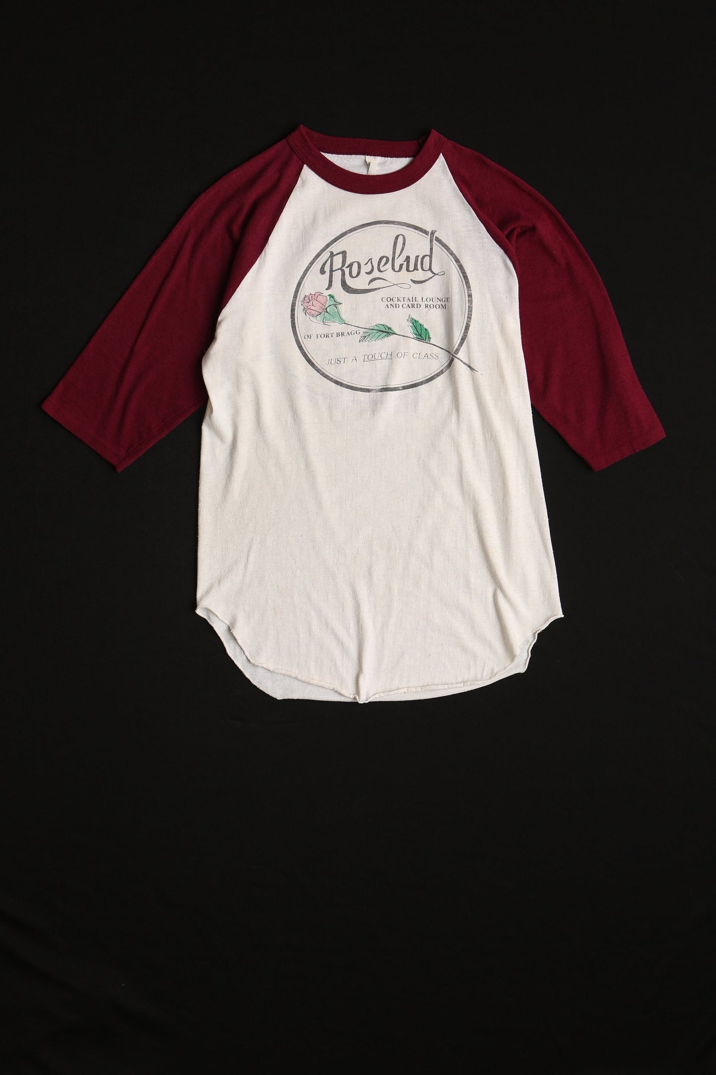 Vintage baseball t-shirt graphic poker fort bragg cocktail lounge card room rosebud