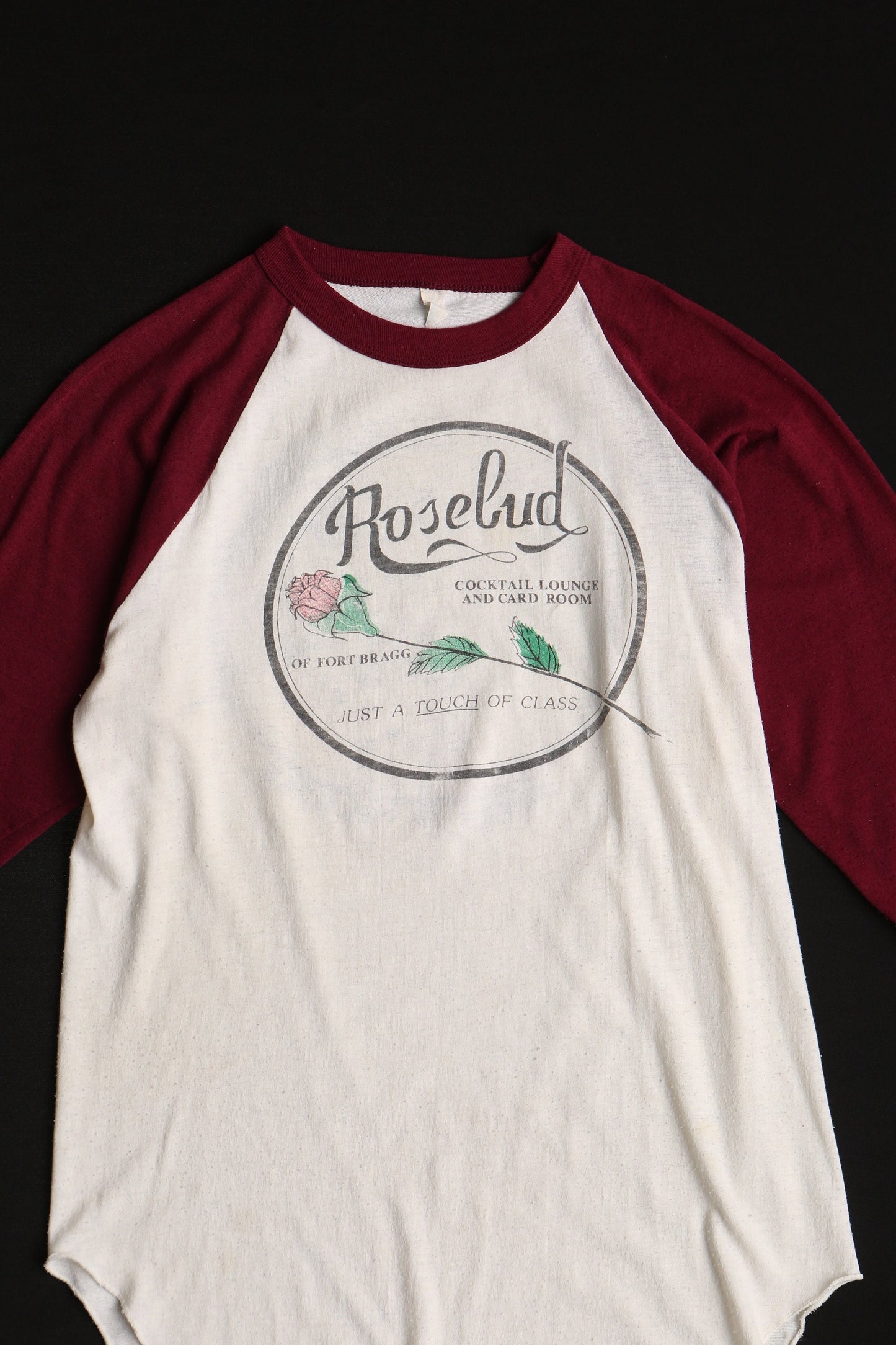 Vintage baseball t-shirt graphic poker fort bragg cocktail lounge card room rosebud