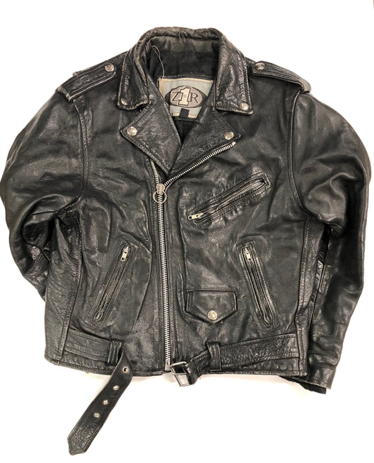 Steel zipper z1r black men vintage jacket biker leather motorcycle