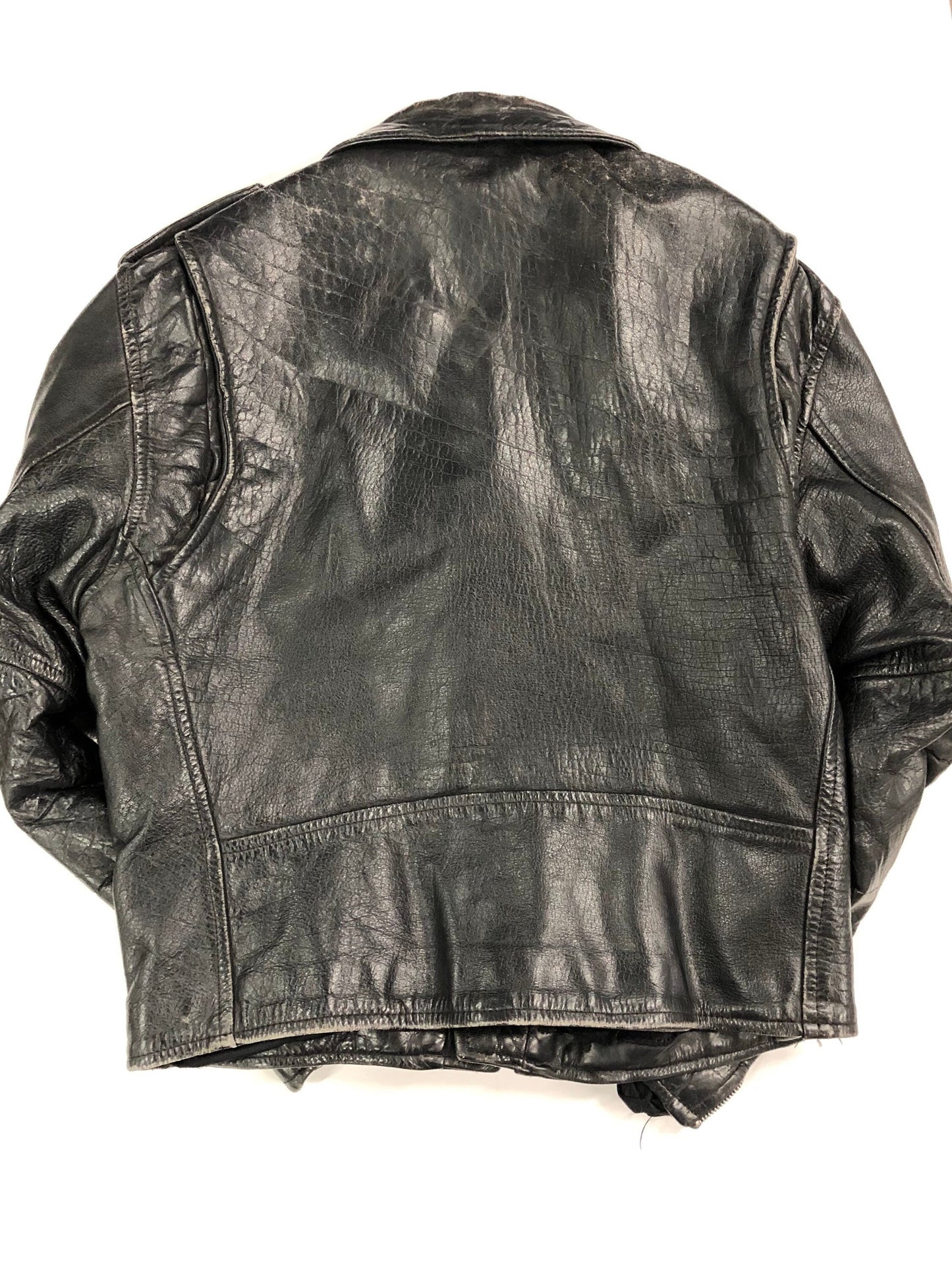 Steel zipper z1r black men vintage jacket biker leather motorcycle