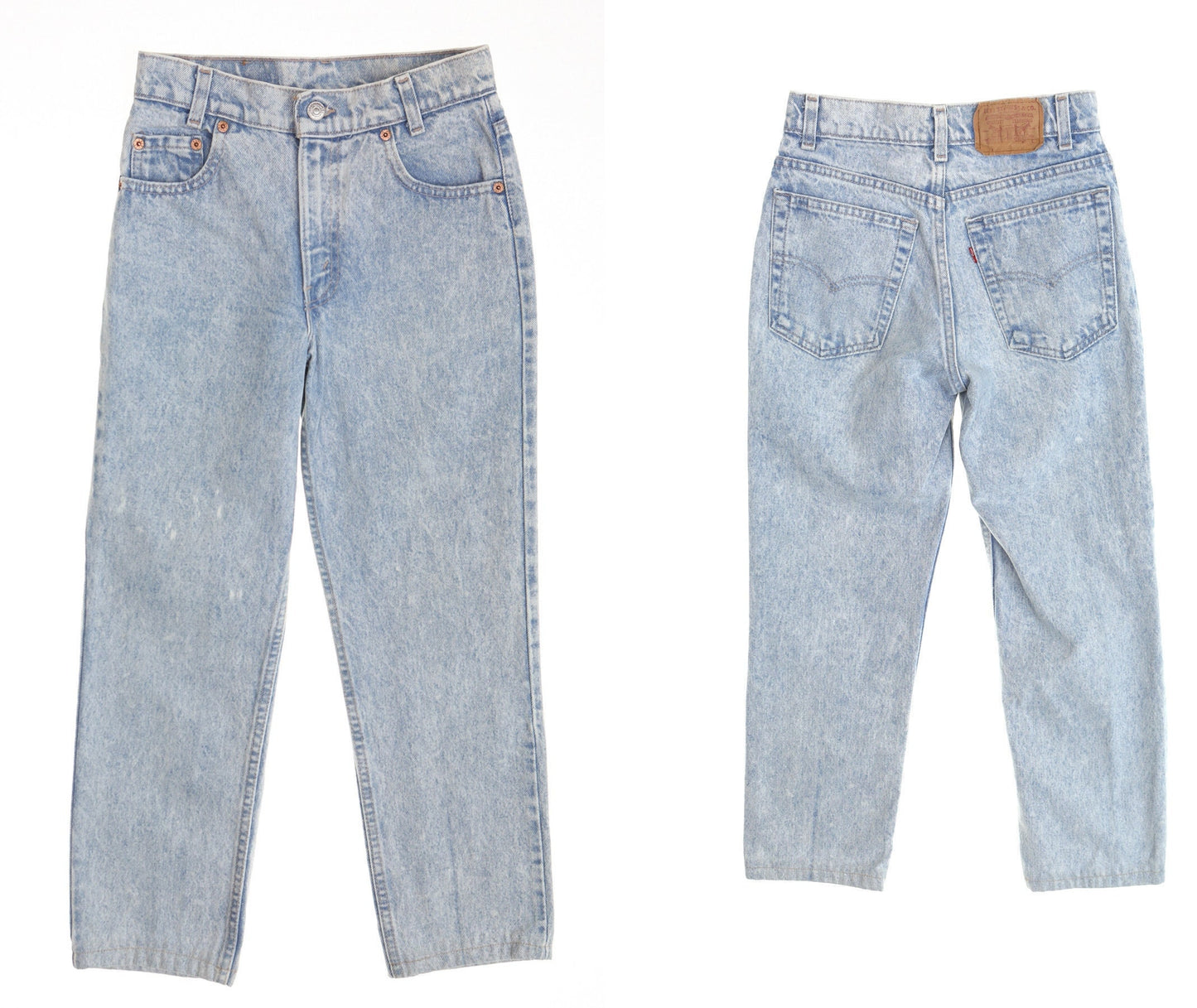 Vintage 90's high waist jeans levi's stonewashed blue white women rare denim pants