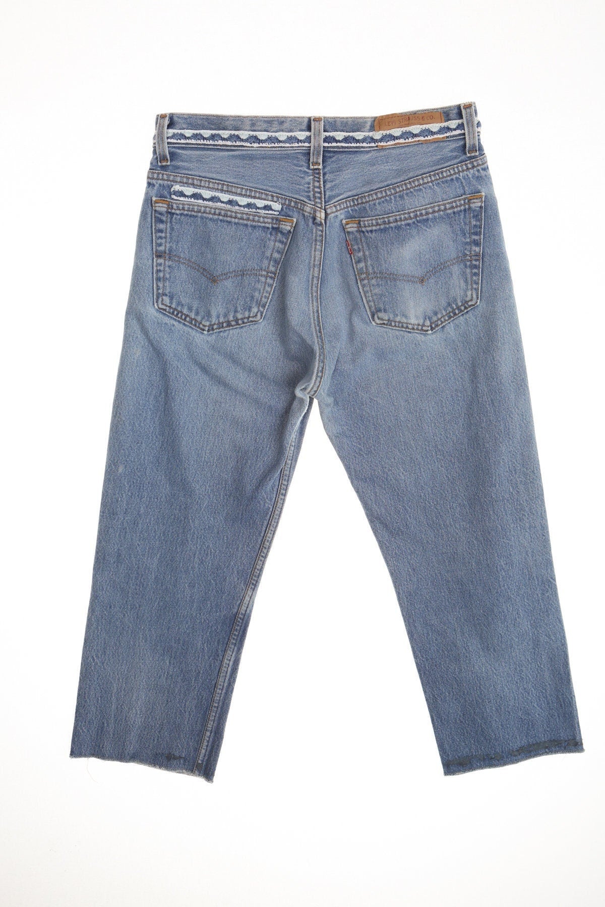 501 levi's denim pants jeans costume made 90's lace high waist buzz 18