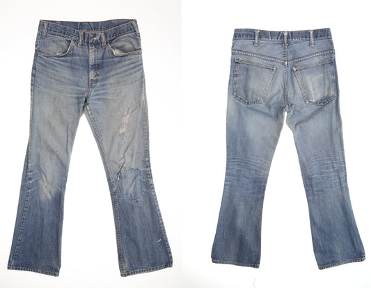 Vintage 517 70's jeans levi's denim pants hippie bell bottom light wash