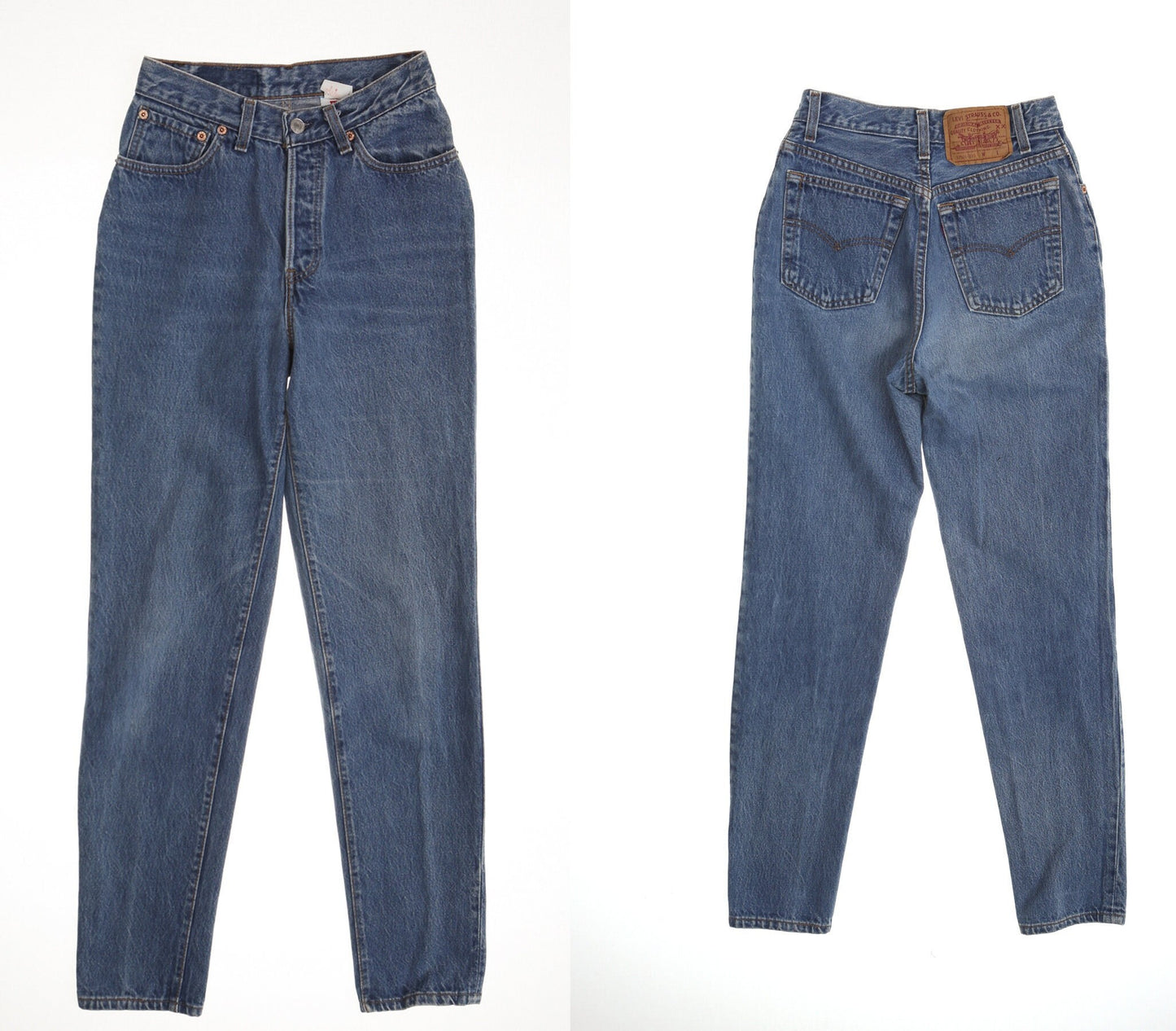 Vintage 501 levi's blue denim pants jeans high waist 90's 80's rare women 5