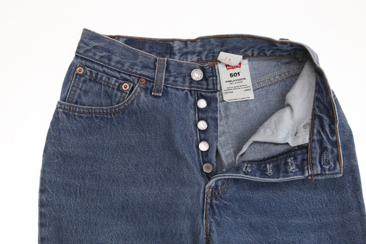 Vintage 501 levi's blue denim pants jeans high waist 90's 80's rare women 5