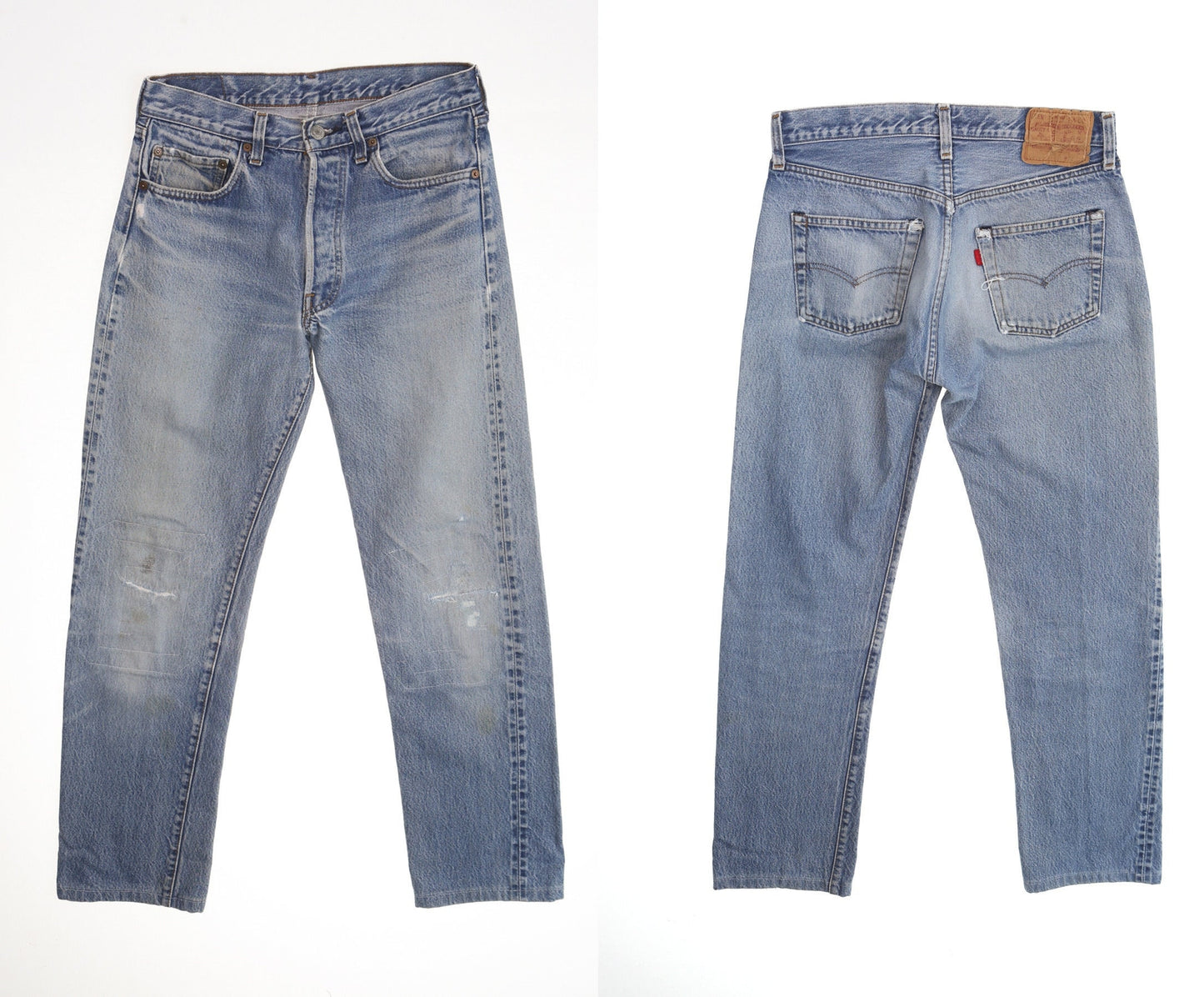 501 levi's vintage jeans denim pants 90's 80's light wash made in usa