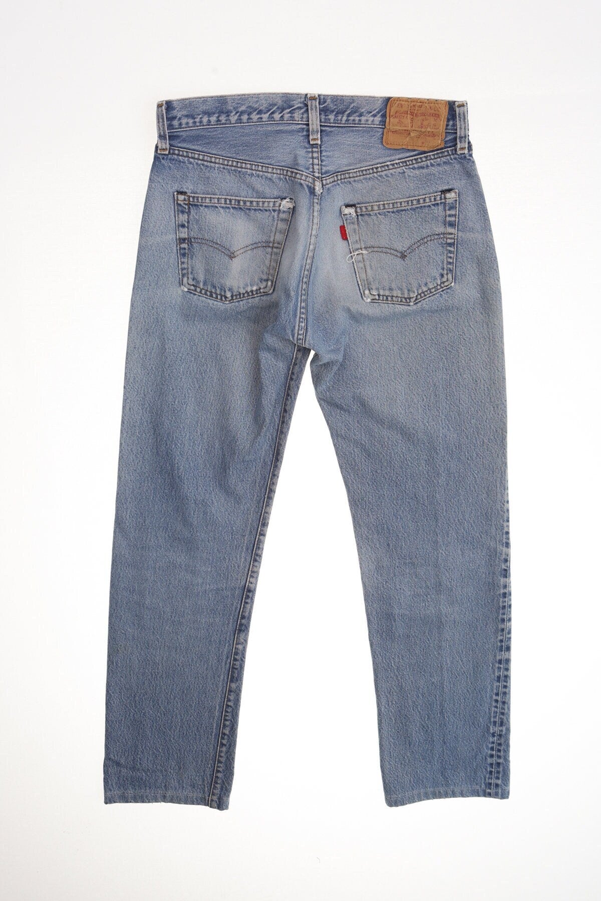 501 levi's vintage jeans denim pants 90's 80's light wash made in usa