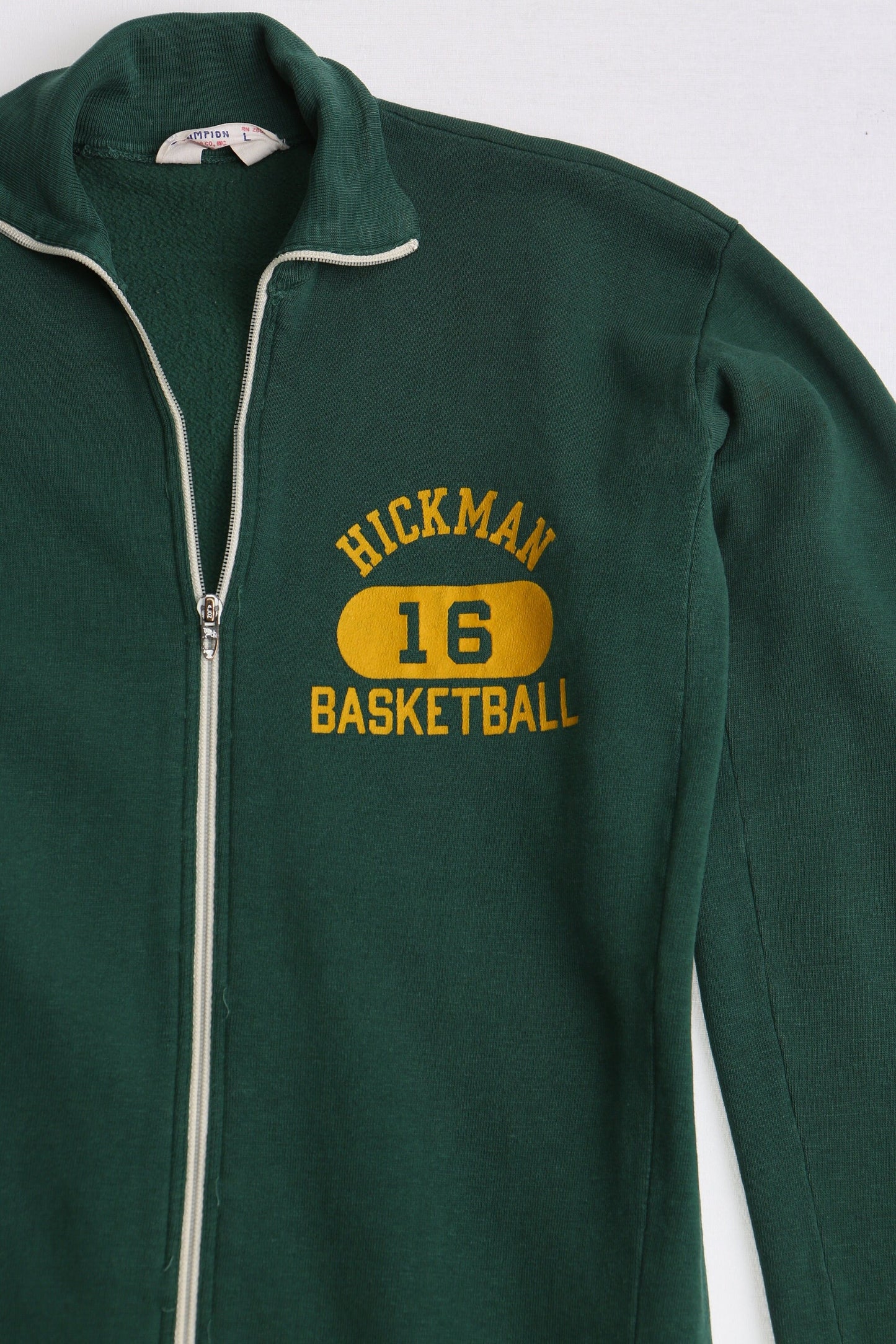 Vintage champion track jogging top jacket green baskeball hickman 16