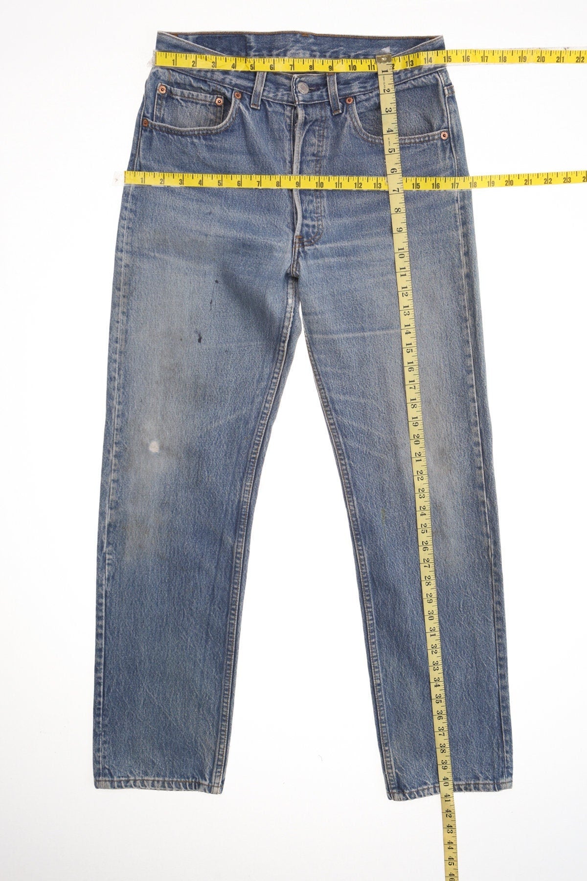 Vintage levi's 501 blue denim pants made in usa xx high waist 90's