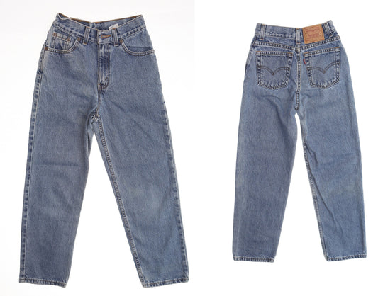 Vintage levi's jeans denim pants 90's high waist slim women size 12 made in usa