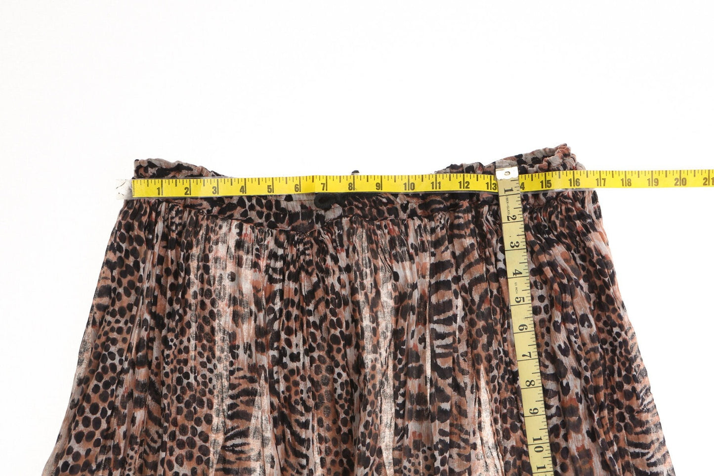 Vintage women tiger print boho skirt indian 70's hippie brown