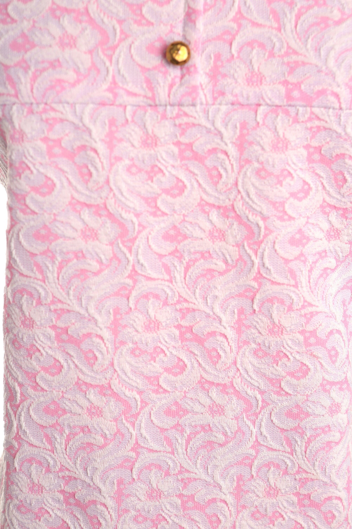 70's pink floral dress casual collared mod white