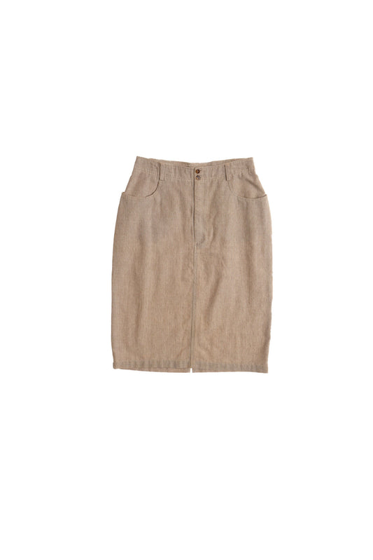 Vintage beige 90's women pencil skirt esprit casual