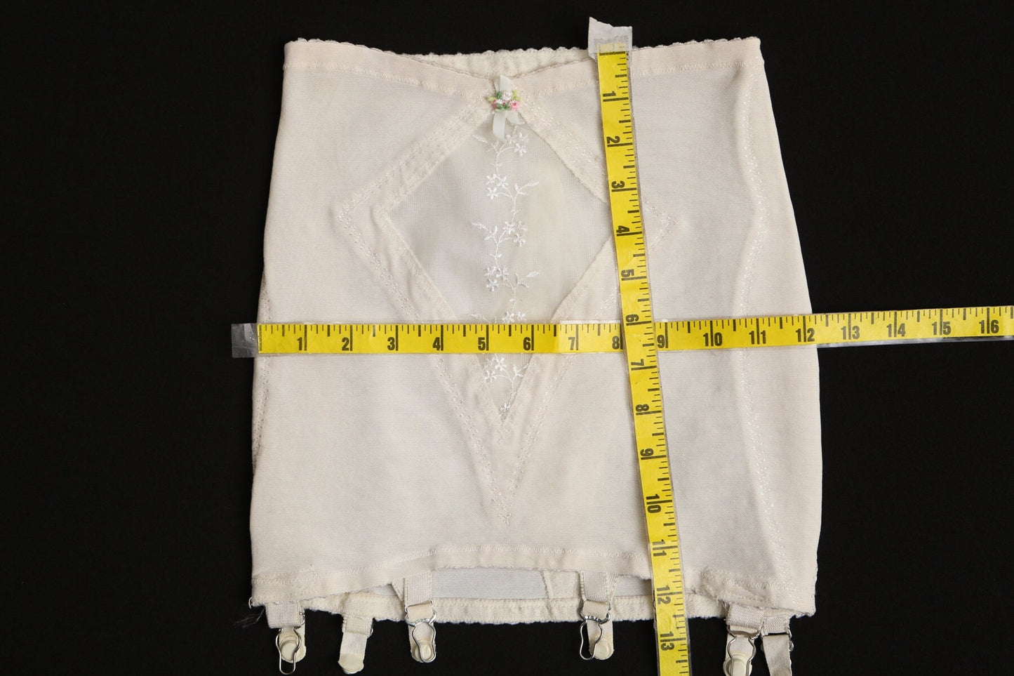 Vintage women lingerie skirt white spandex strap garter 50's