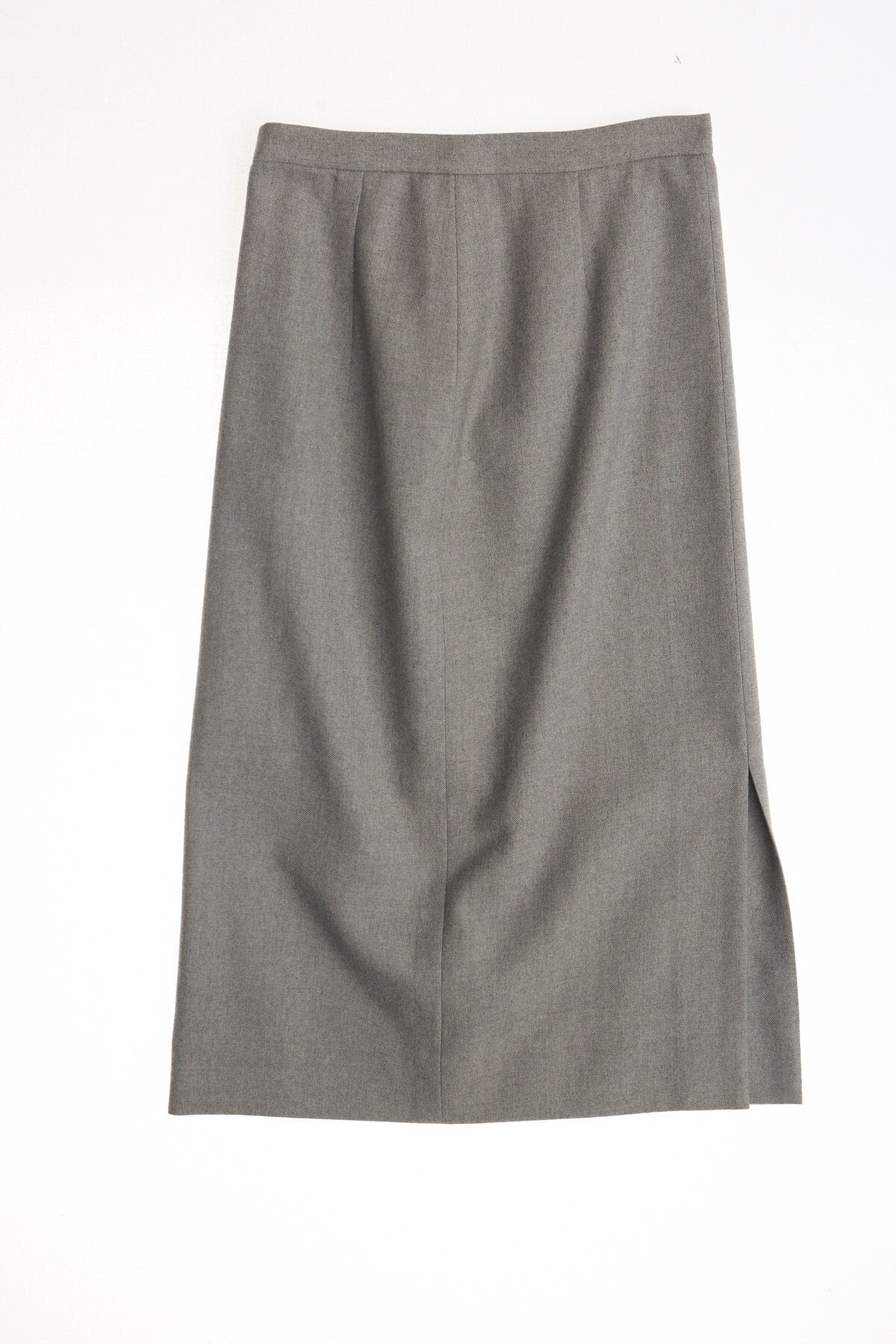 Vintage gray skirt long casual 40's 50's women pencil metal zipper steel