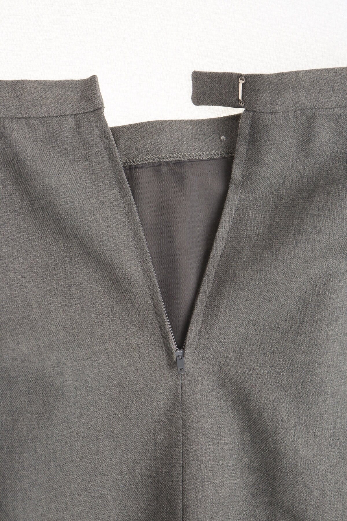 Vintage gray skirt long casual 40's 50's women pencil metal zipper steel