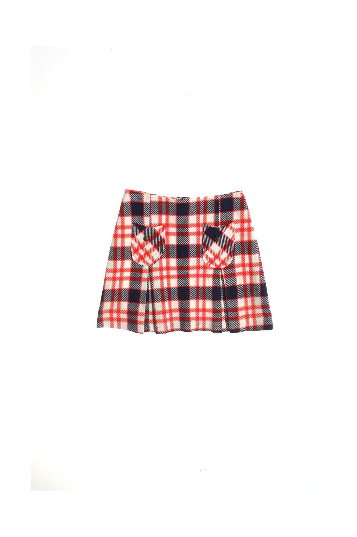 Vintage 70's poly skirts plaid mod short red blue white tennis women
