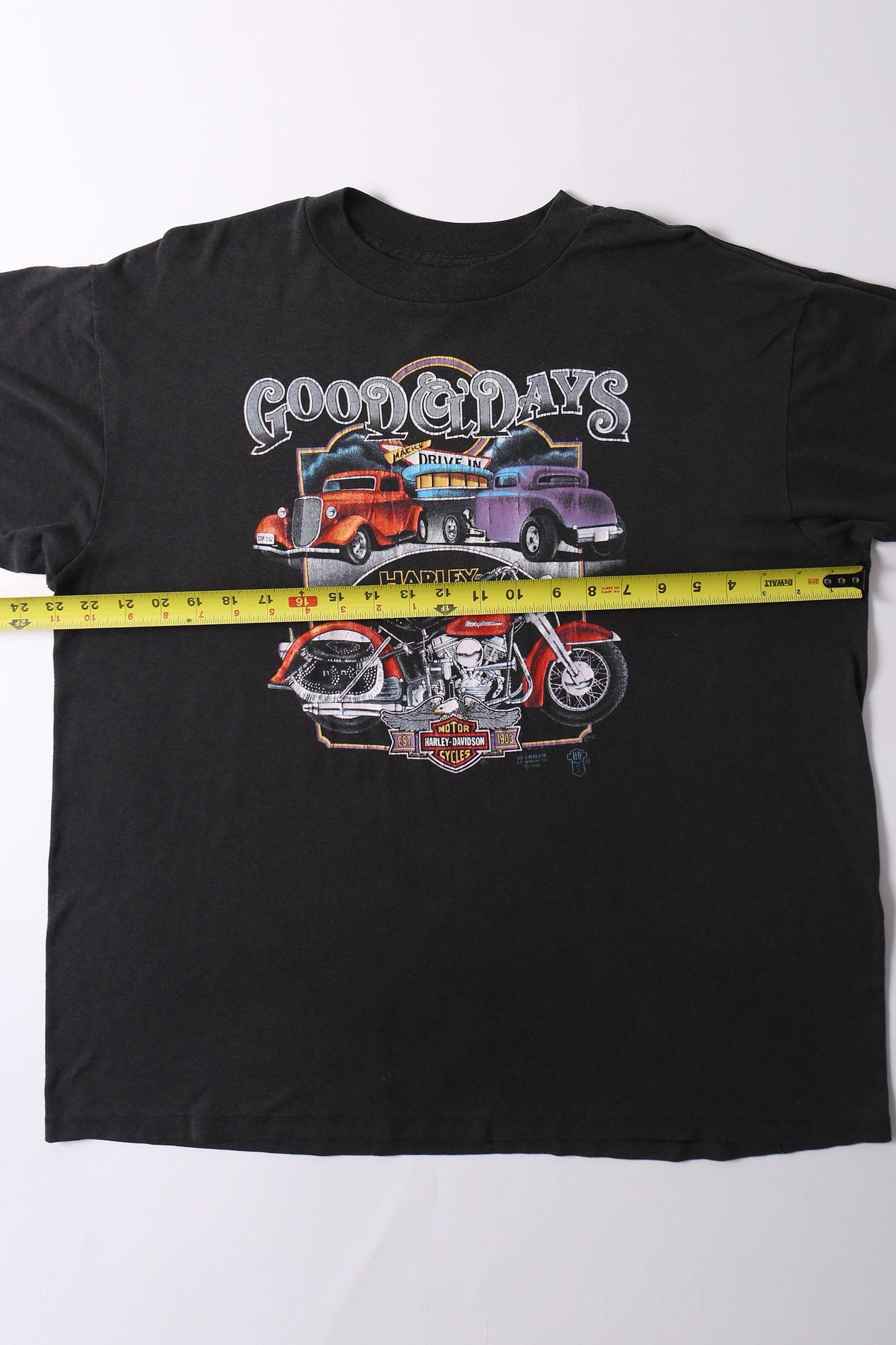 Vintage black harley davidson t-shirt biker motorcycles hot road drive in ビンテージ シャツ t-シャツ