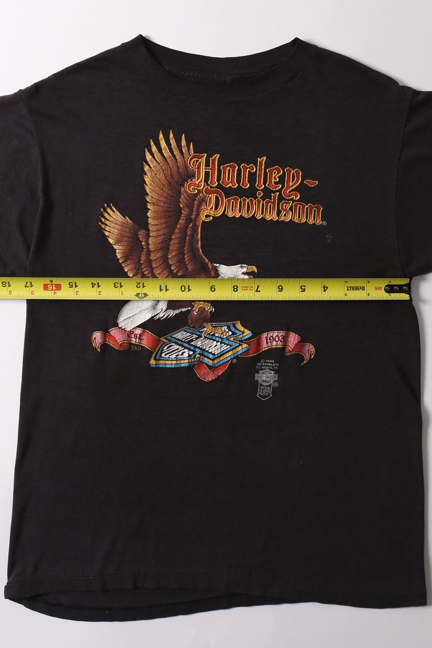 Vintage harley davidson t-shirt biker motorcycles black tin fabric 3d emblem eagle t-シャツ シャツ ビンテージ