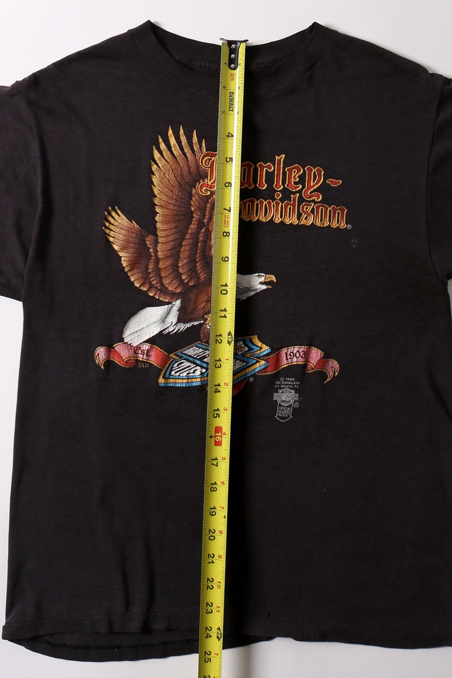 Vintage harley davidson t-shirt biker motorcycles black tin fabric 3d emblem eagle t-シャツ シャツ ビンテージ