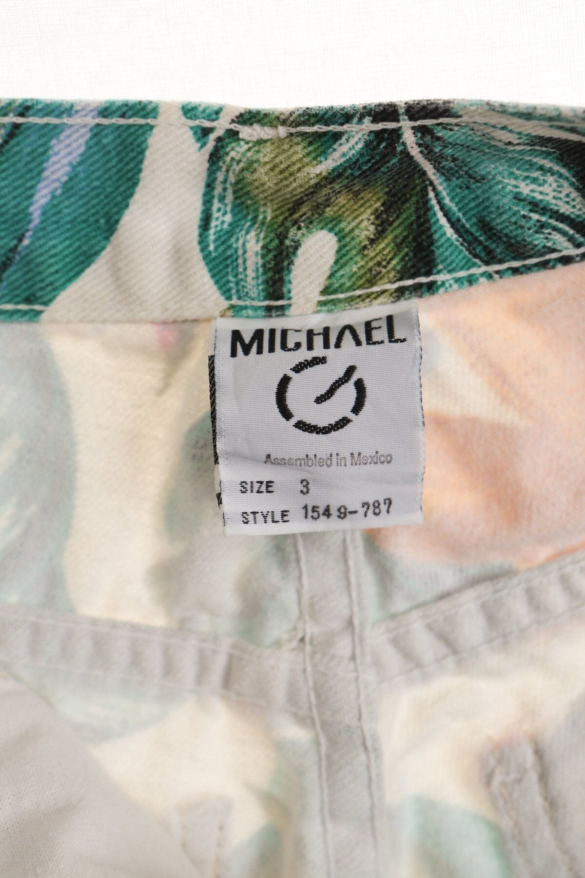 Vintage women white floral print denim short high waist y2k summer