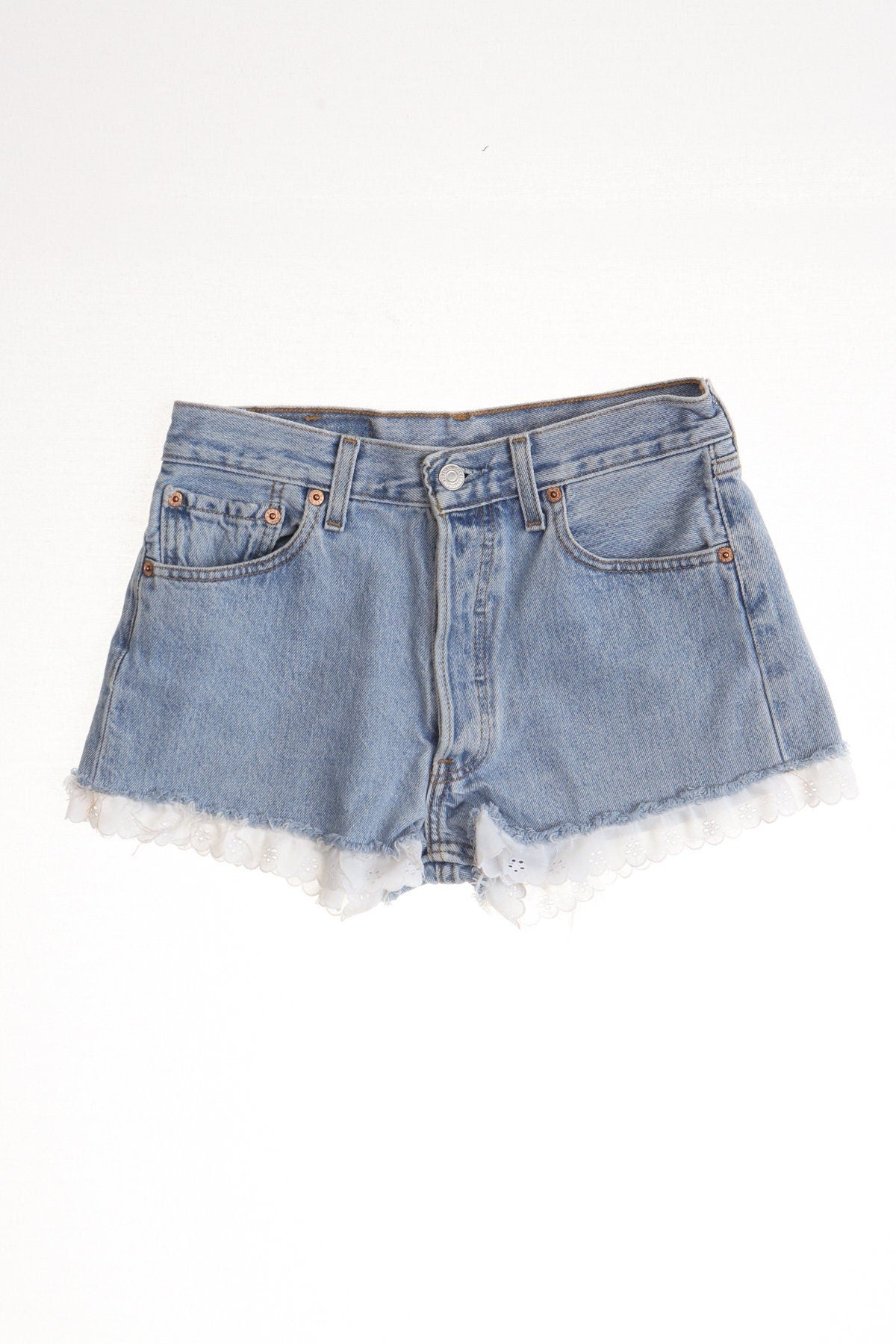 Levi's denim short blue women high waist cut off 90's daisy dukes light wash