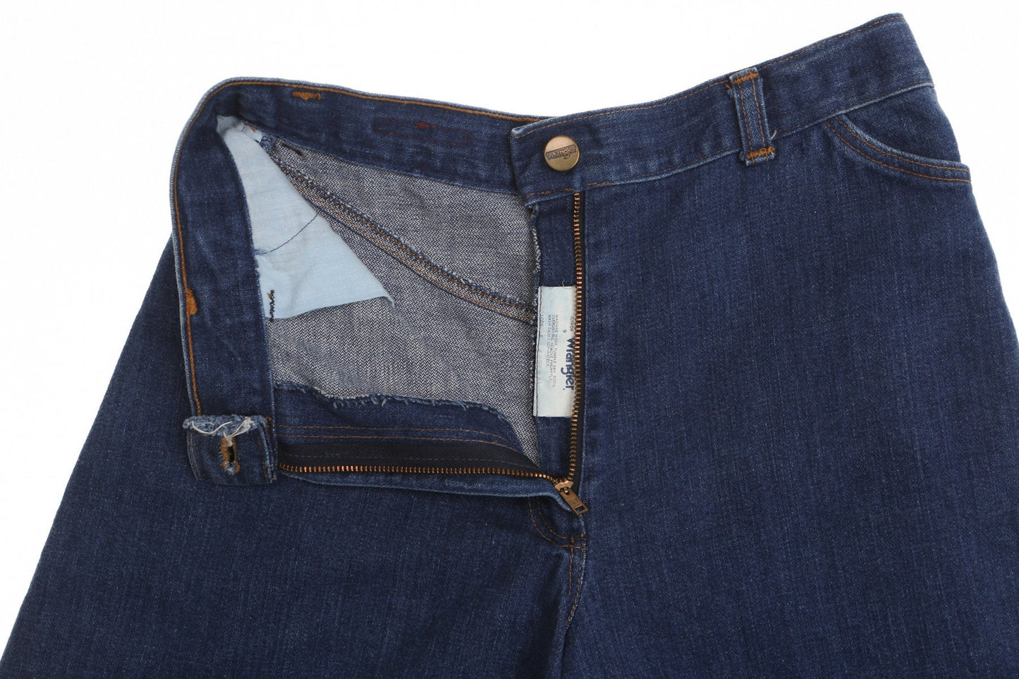 Vintage women 70's capri wrangler denim short bell bottom hippie boho casual