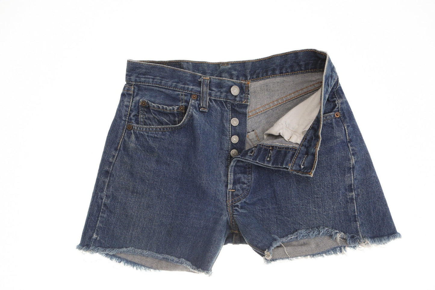 Vintage levi's blue denim short xx high waist 70's women cut off