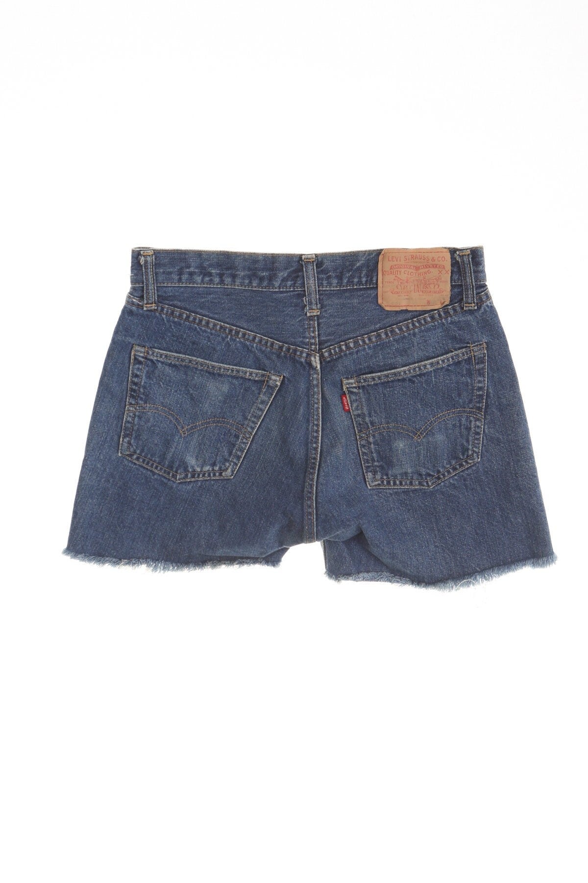 Vintage levi's blue denim short xx high waist 70's women cut off