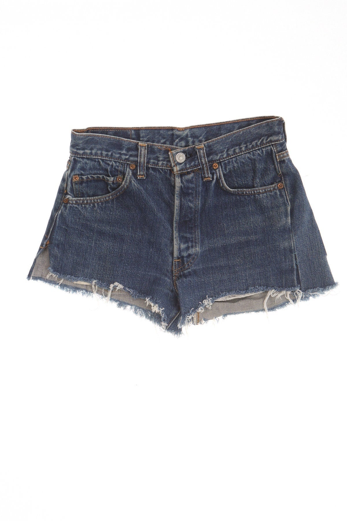 Vintage denim levi's short xx 80's high waist jean made in usa boho blue