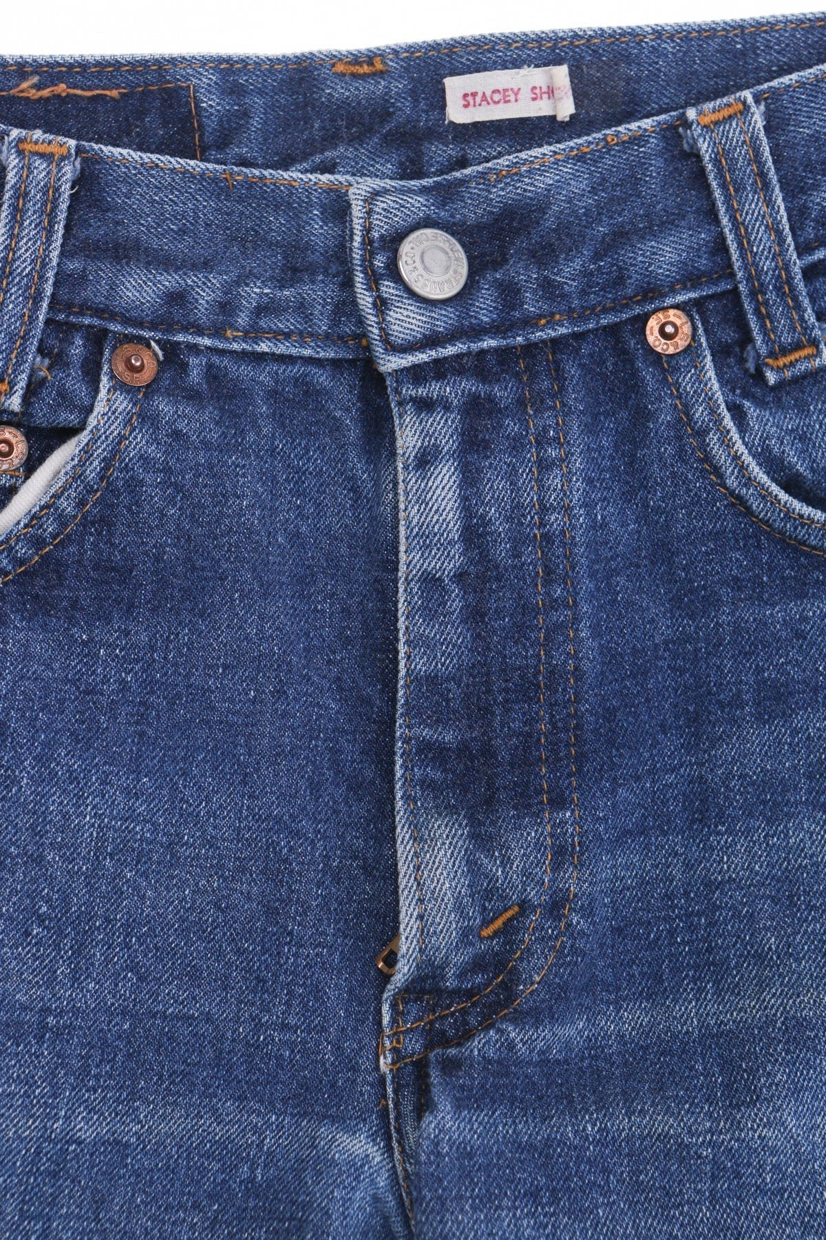 Vintage levi's high waist denim short 80's embroidered 501 xx 70's boho medium wash