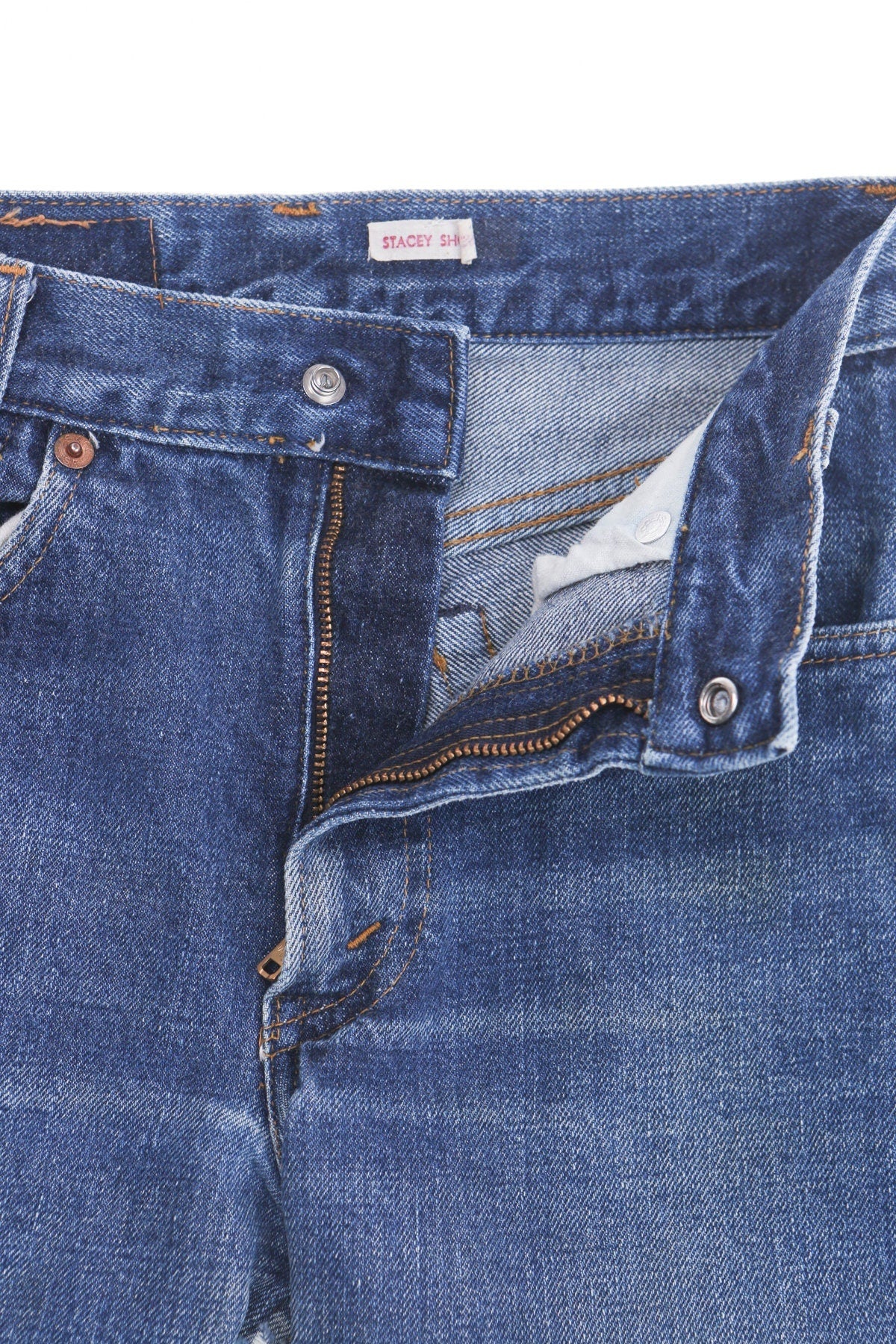 Vintage levi's high waist denim short 80's embroidered 501 xx 70's boho medium wash