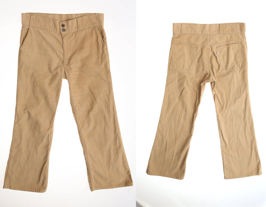 Vintage levi's corduroy pants beige 70's hippie bell bottom