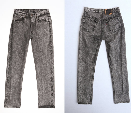 Vintage 501 levi's jeans 90's stonewashed black white men rare denim pants