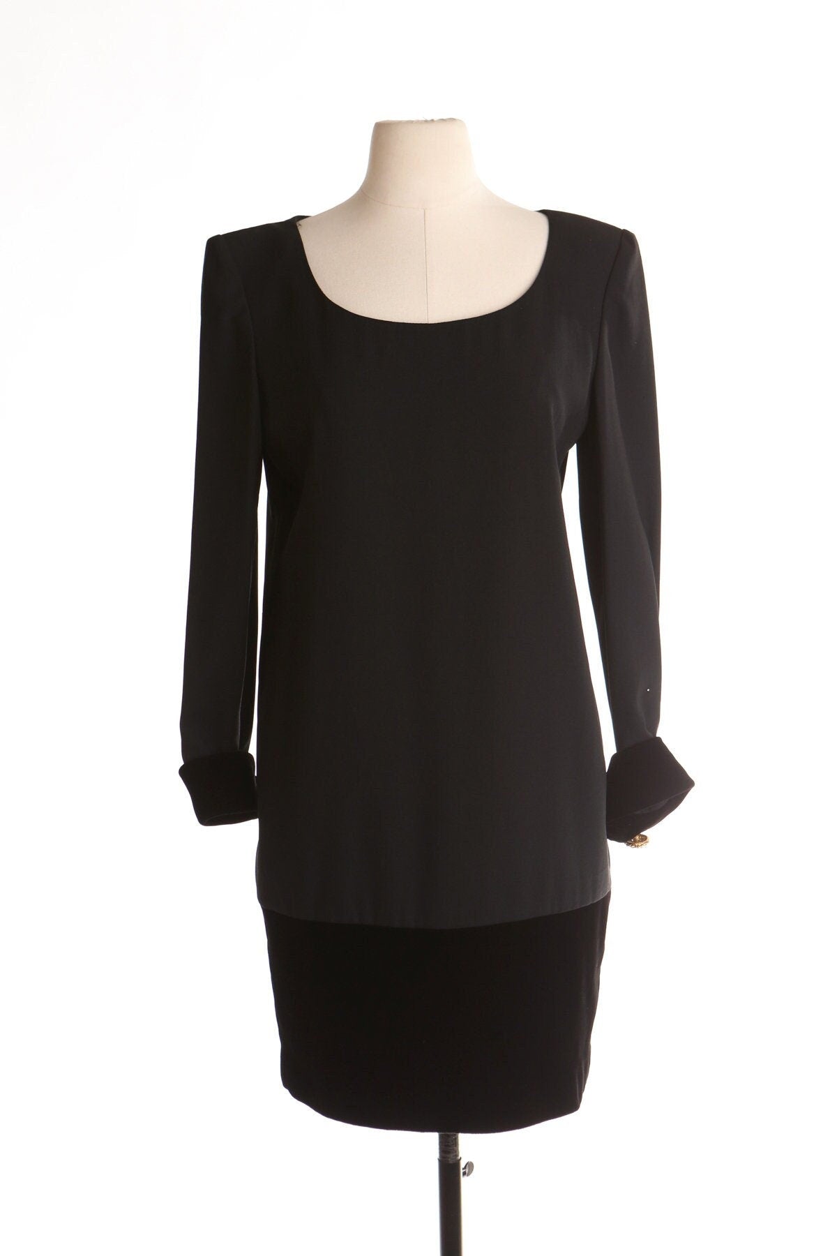 Vintage 90's casual black long sleeve dress formal sexy y2k 2000