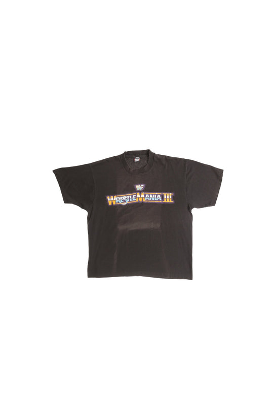 Vintage wrestle mania 3 shirt wwf sunda march 29 1987 80's pontiac silverdome xl