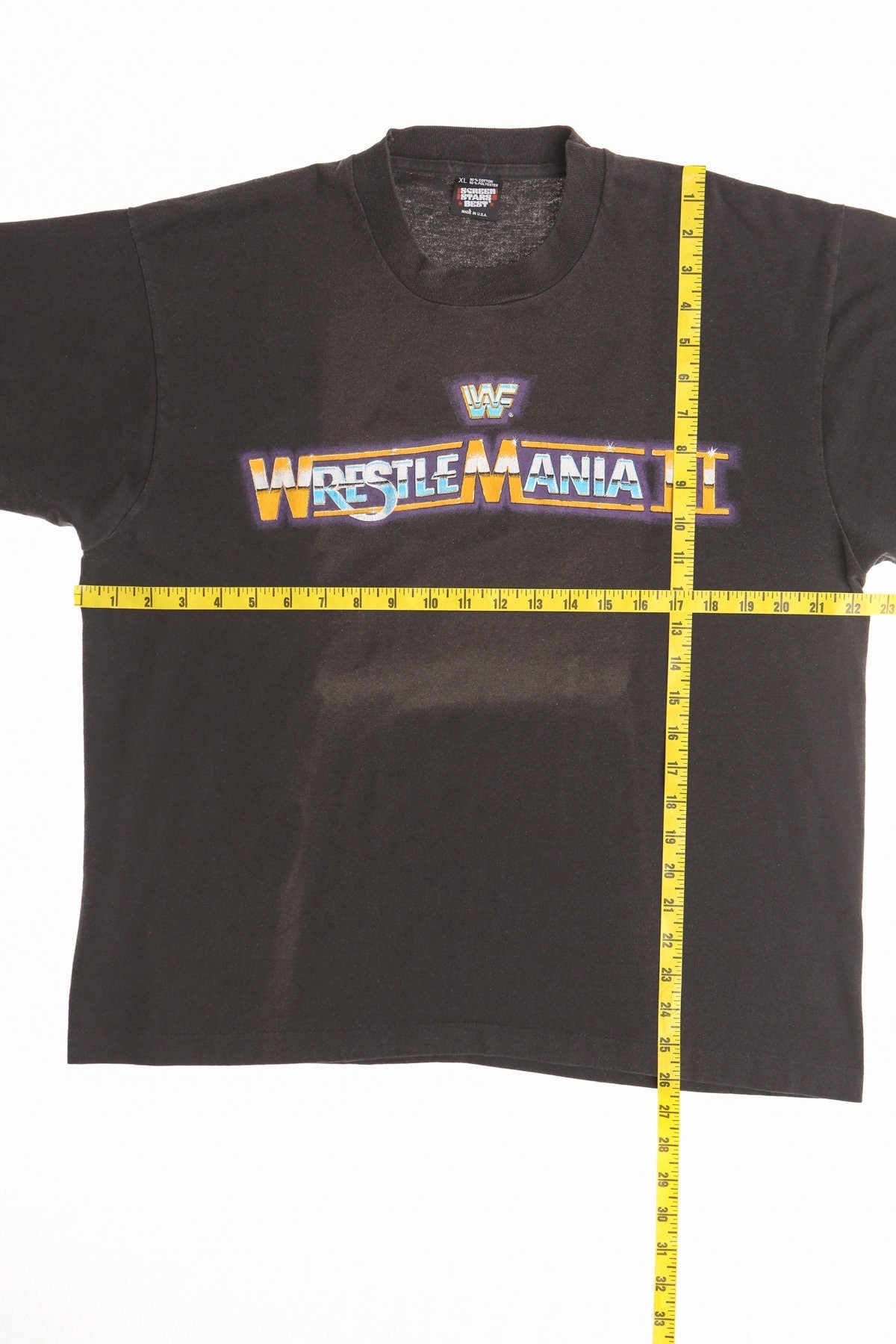 Vintage wrestle mania 3 shirt wwf sunda march 29 1987 80's pontiac silverdome xl